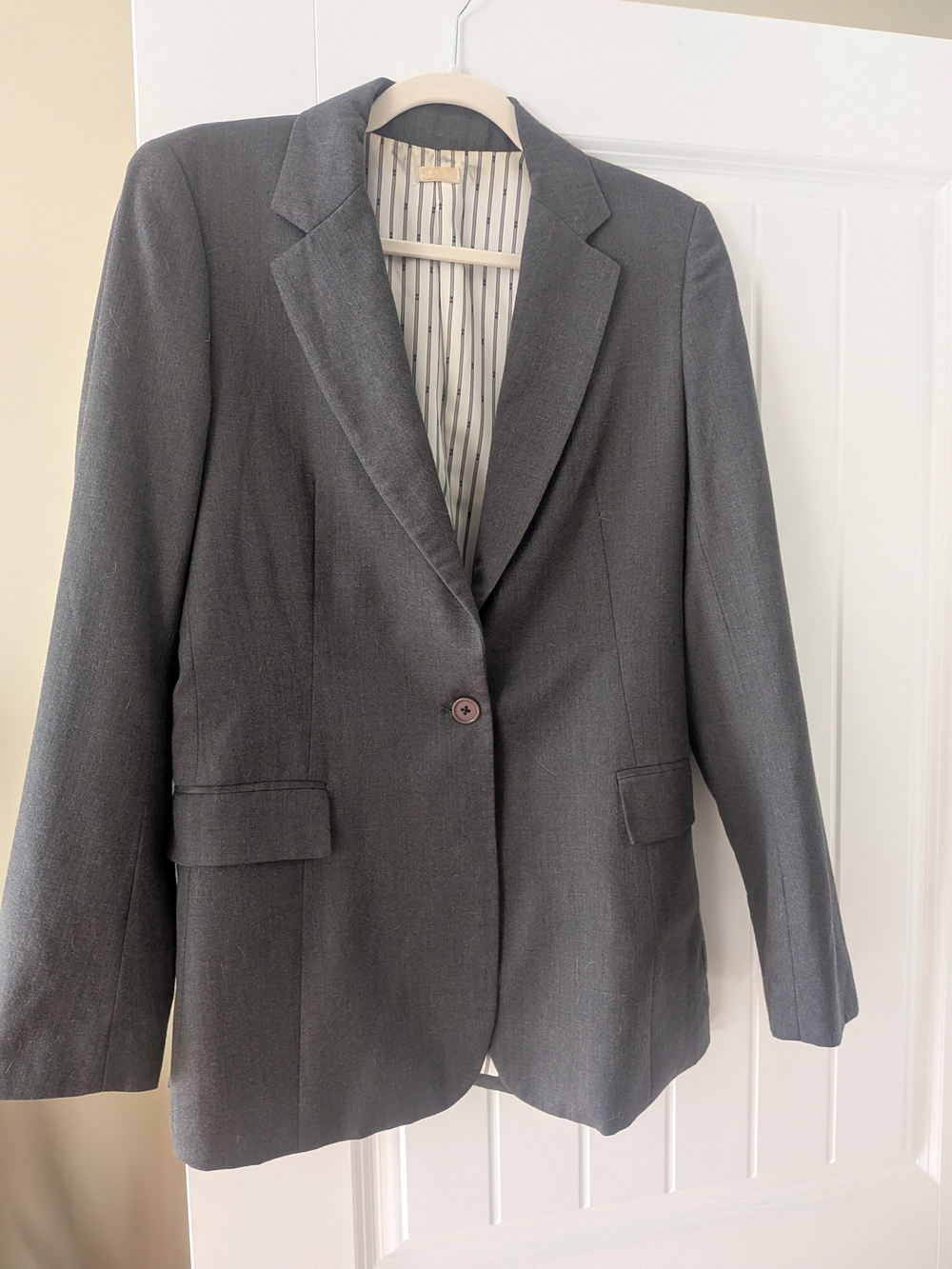 Tart Collections Gray Single-Button Women's Blazer